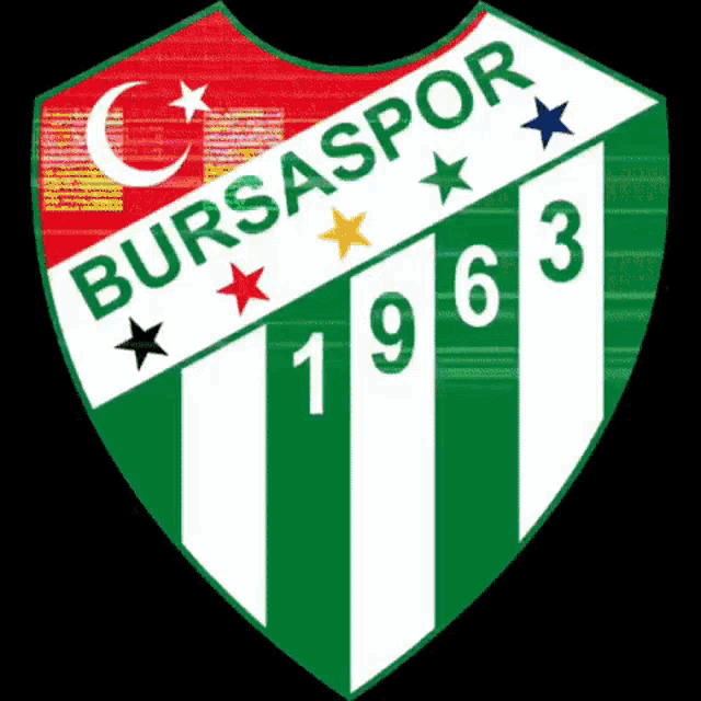 a green and white badge with the words bursaspor 1963 on it