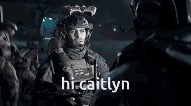 a man in a helmet says hi caitlyn and soap save ya a seat sir