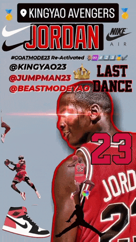 a poster for kingyao avengers featuring jordan