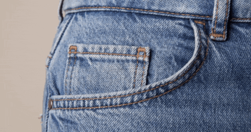 a close up of a pocket of a pair of blue jeans