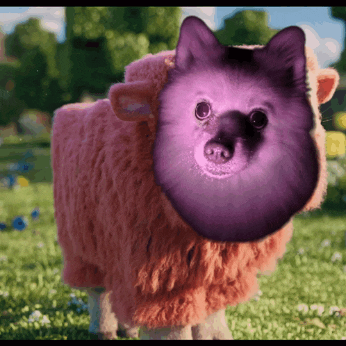 a stuffed animal with a dog 's face on it