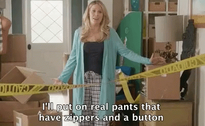 Playing House Jessica St Clair GIF - Playing House Jessica St Clair Put On Pants GIFs