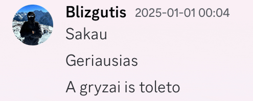 a screenshot of a person 's profile that says blizgutis sakau geriausias a gryzai is toleto