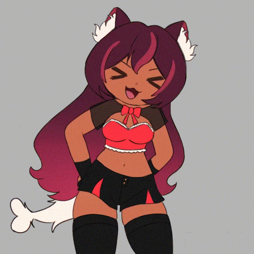 a cartoon drawing of a girl with a cat ear