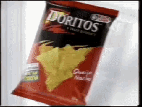 a bag of doritos chips in a red bag