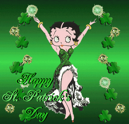 a greeting card for st. patrick 's day with betty boop on it