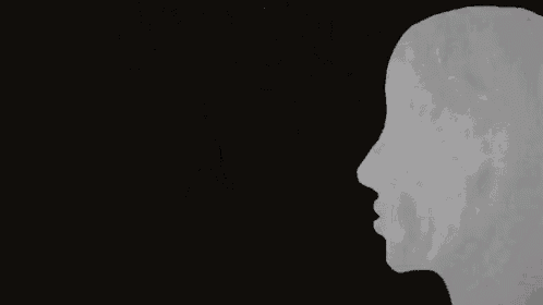 a silhouette of a person with smoke coming out of their mouth .
