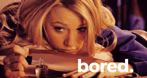 a woman laying on a table with the word bored in the corner