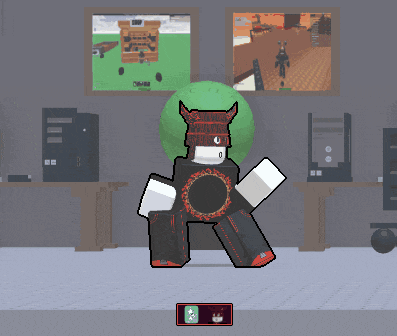 a cartoon character is standing in front of a computer monitor with a game in the background that says omega