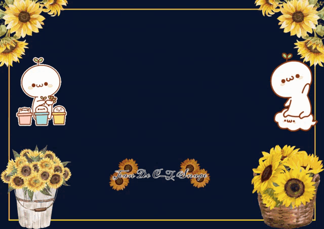 a blue background with sunflowers and the words for do cy swag