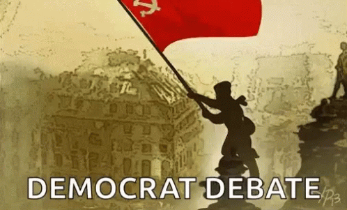 Flag Waving Democrat GIF - Flag Waving Democrat Debate GIFs