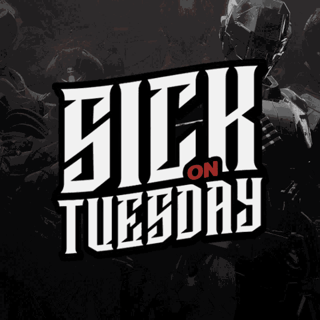 a sign that says biker on tuesday in white letters