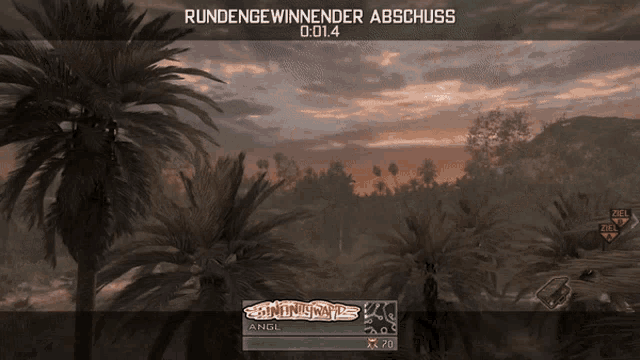 a screenshot of a video game with roundengewinnender abschuss