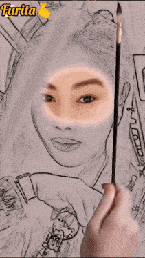 a drawing of a woman 's face with the name furita on the bottom