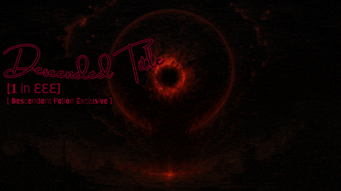 a dark background with the words descended title written on it