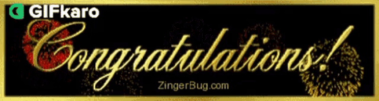 a congratulations sign with a kiss on it