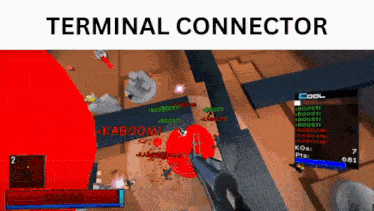 a video game with the words terminal connector on the bottom