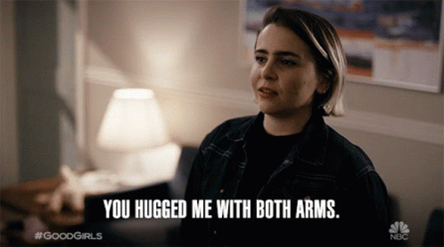 You Hugged Me With Both Arms Mae Whitman GIF - You Hugged Me With Both Arms Mae Whitman Annie Marks GIFs