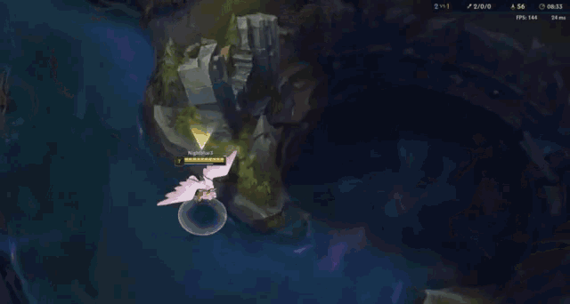 a screenshot of a video game shows a bird flying over a waterfall