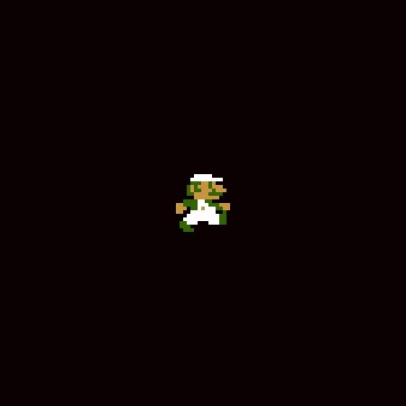 a pixel art of mario from the video game super mario bros on a black background .