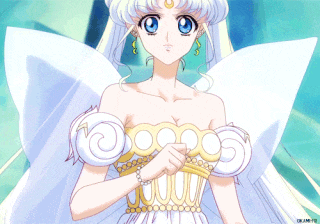 a girl with a crown on her head is wearing a white and gold dress