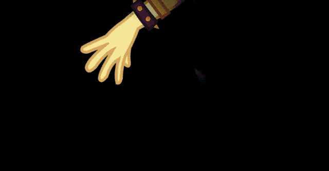 a cartoon girl with a crown on her head is waving her hand .