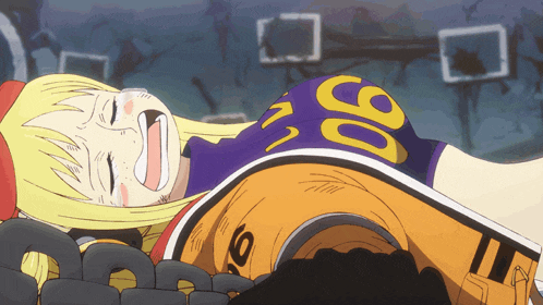 a girl in a purple shirt with the number 80 on it