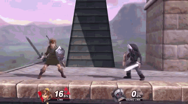 a video game is being played with a character named young link