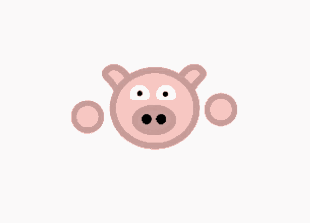a cartoon drawing of a pig 's face with circles around its eyes