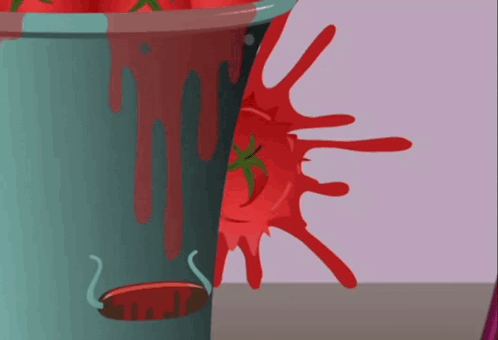a cartoon drawing of a bucket filled with tomatoes