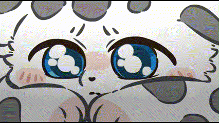 a close up of a cartoon character 's face with blue eyes