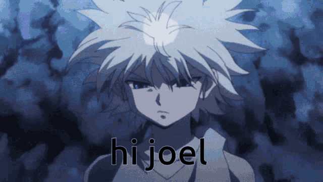 a cartoon character with the name hijoel written on the bottom