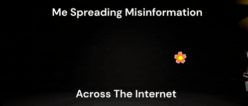 a lego figure with the words me spreading misinformation across the internet at the top