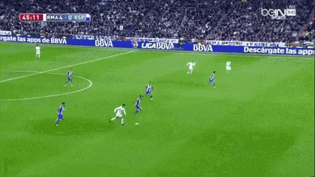 a soccer game is being broadcasted on bein sports