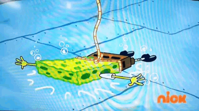 a nickelodeon cartoon is being shown on a tv screen .