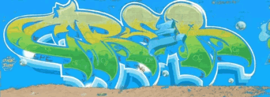 graffiti on a wall that says ' sss ' in green
