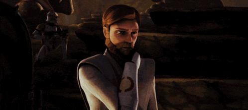 a man with a beard is standing in a dark cave