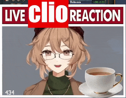 a girl with glasses is next to a cup of tea .