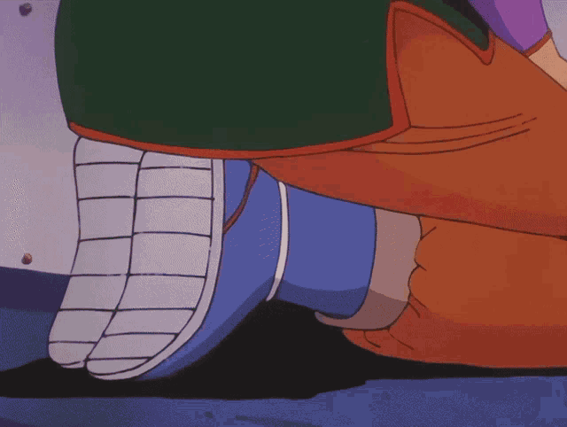 a close up of a person 's feet with a blue shoe