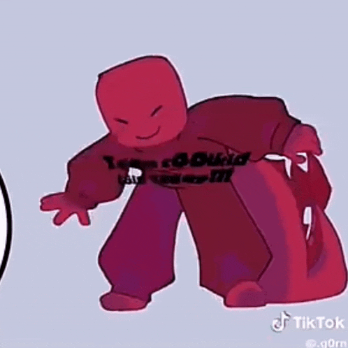 a drawing of a red person wearing a red hoodie and red pants .