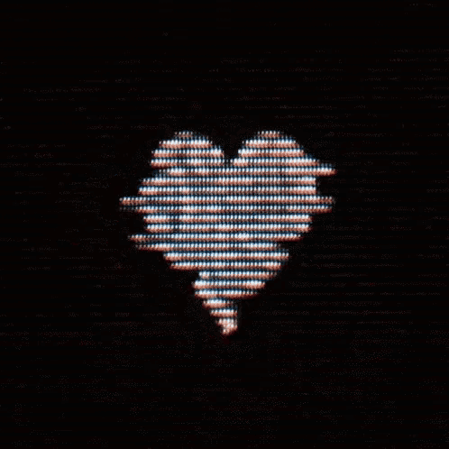 a computer screen with a heart made of numbers