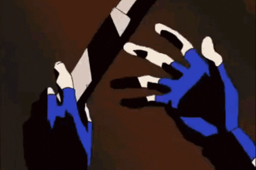 a cartoon of a person holding a stick in their hands