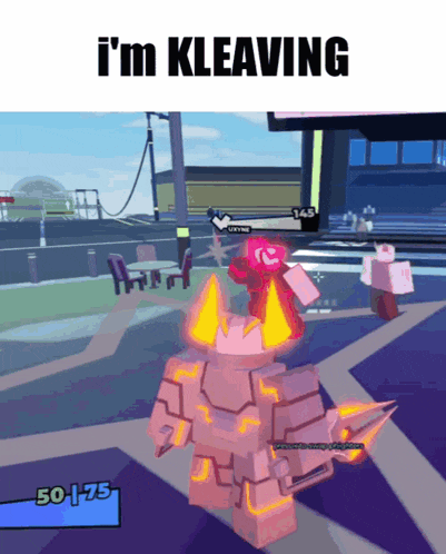 a screenshot of a video game with the words i 'm kleading
