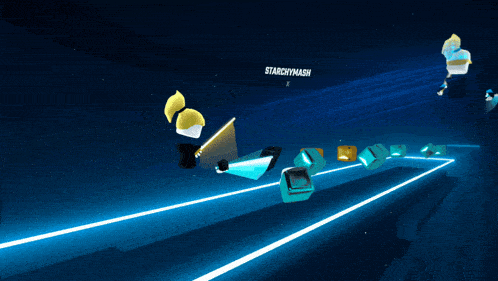the word starchymash is on a dark blue background
