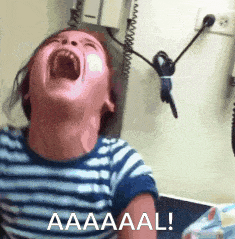 a child is screaming with the words aaaaal written below him