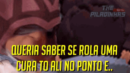 a cartoon of a man with the words queria saber se rola uma cura to ali no ponto e..