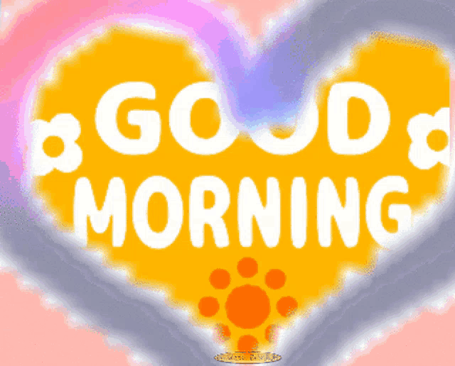 a heart with the words " good morning " on it