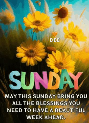 may this sunday bring you all the blessings you need to have a beautiful week ahead.