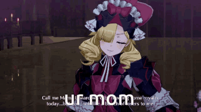 a girl in a maid outfit says " call me " in a video game