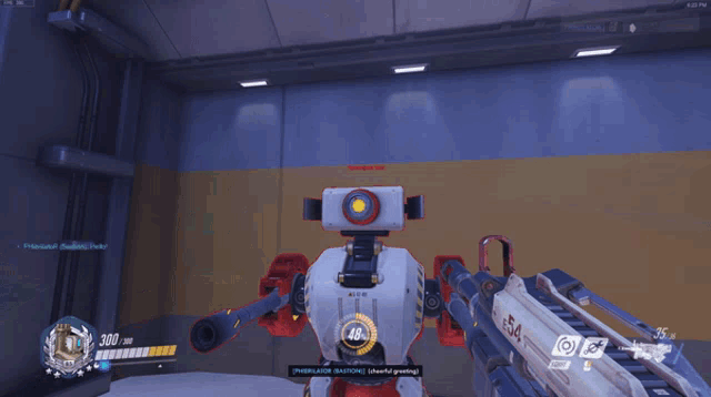 a screenshot of a video game shows a robot with the number 51 on its chest